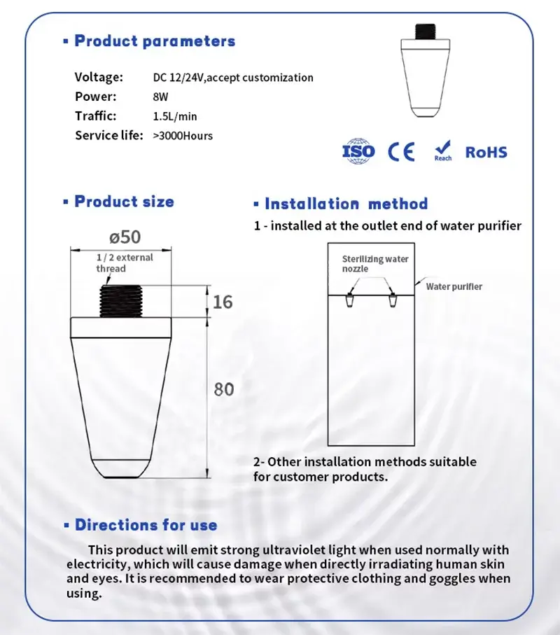 8W overflow water sterilization LED module jpg
